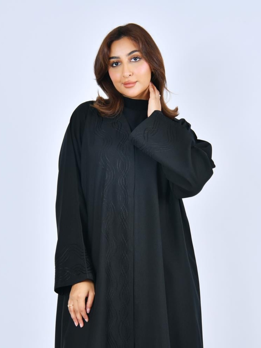 Black Embroidered Pattern Abaya