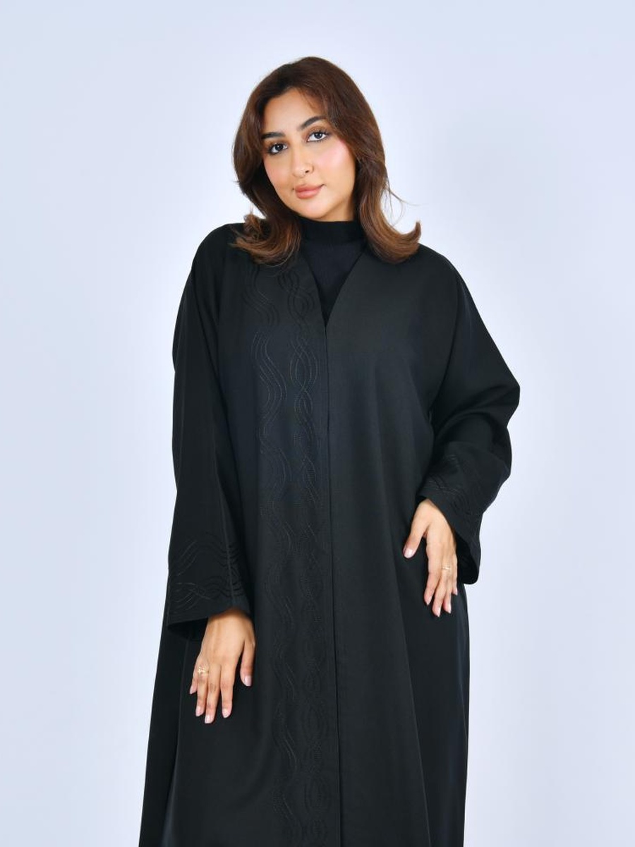 Black Embroidered Pattern Abaya