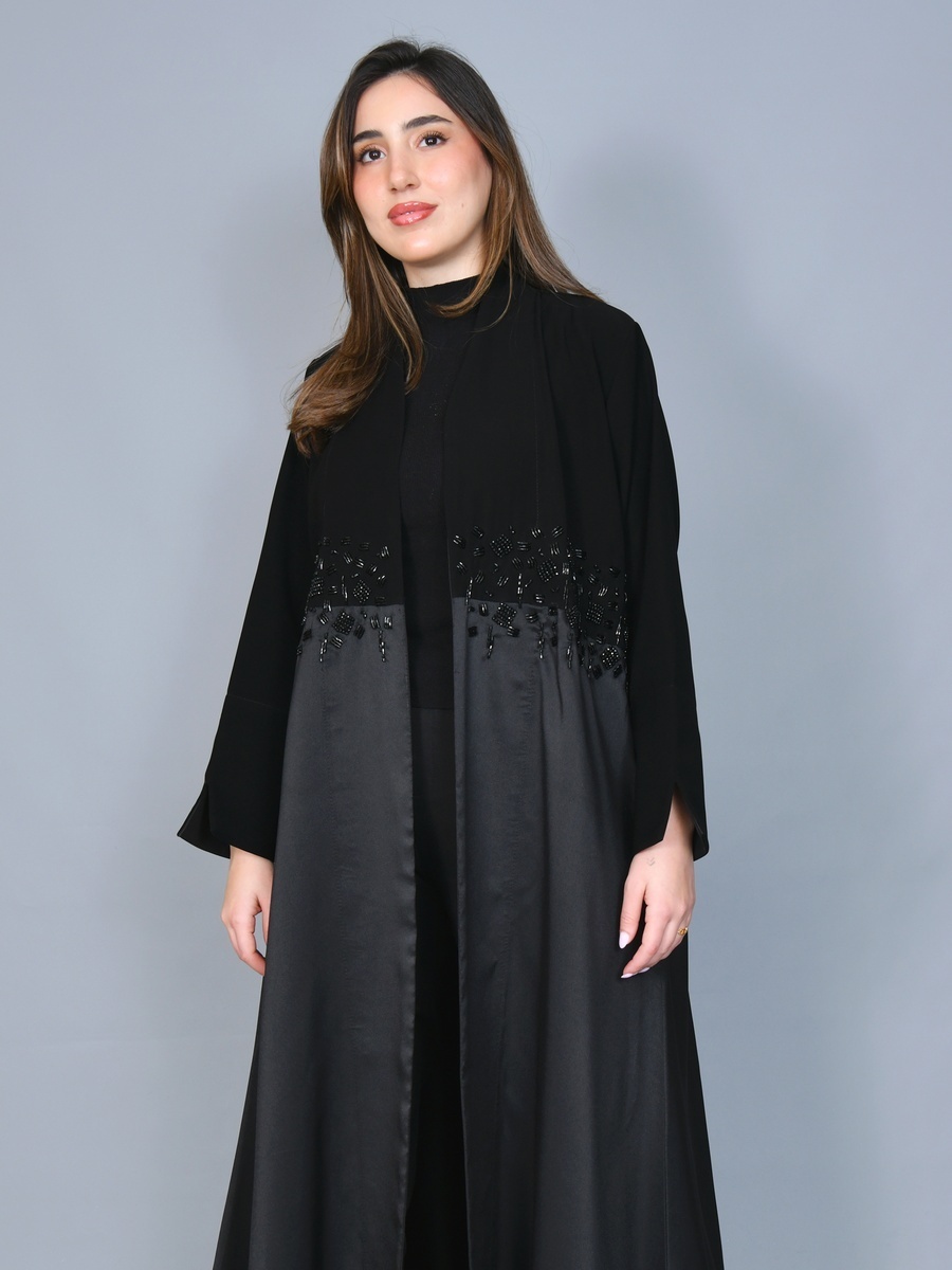 Embellished Front Open Abaya