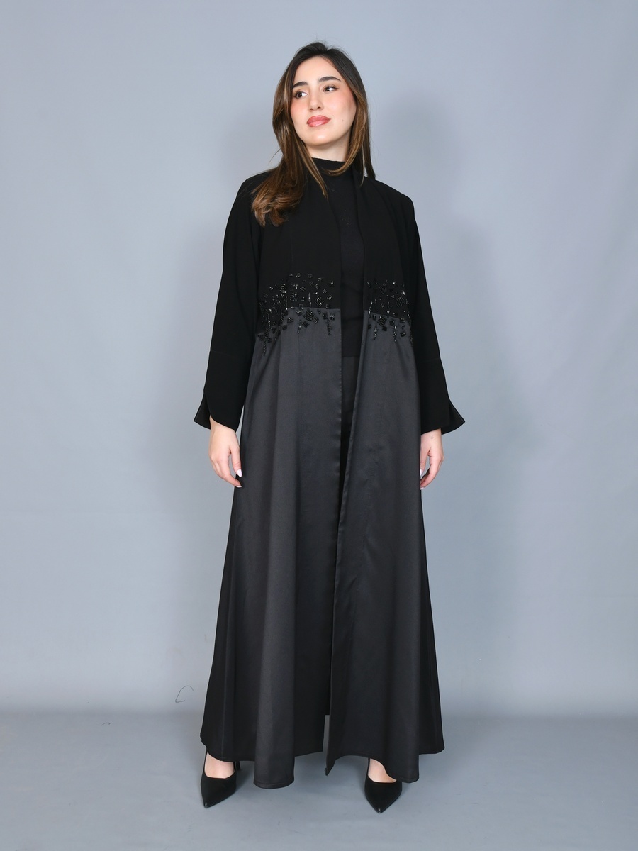 Embellished Front Open Abaya