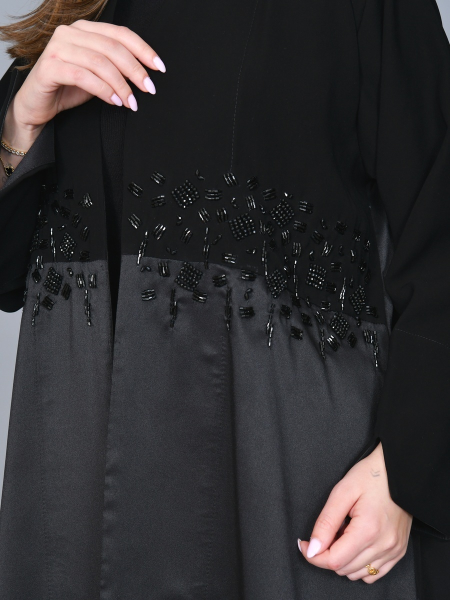 Embellished Front Open Abaya