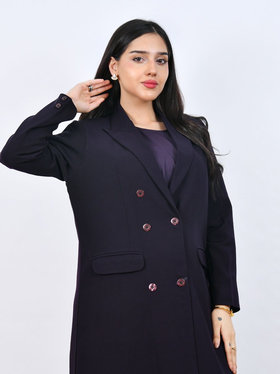 عباية بليزر بصفين من الأزرار