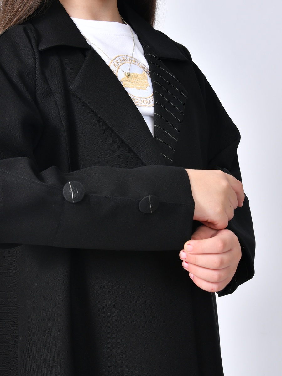 Girls Talia Abaya with Lapel Neck