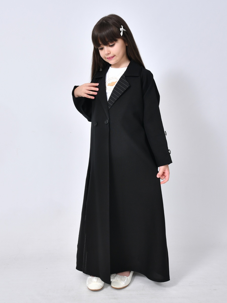 Girls Talia Abaya with Lapel Neck