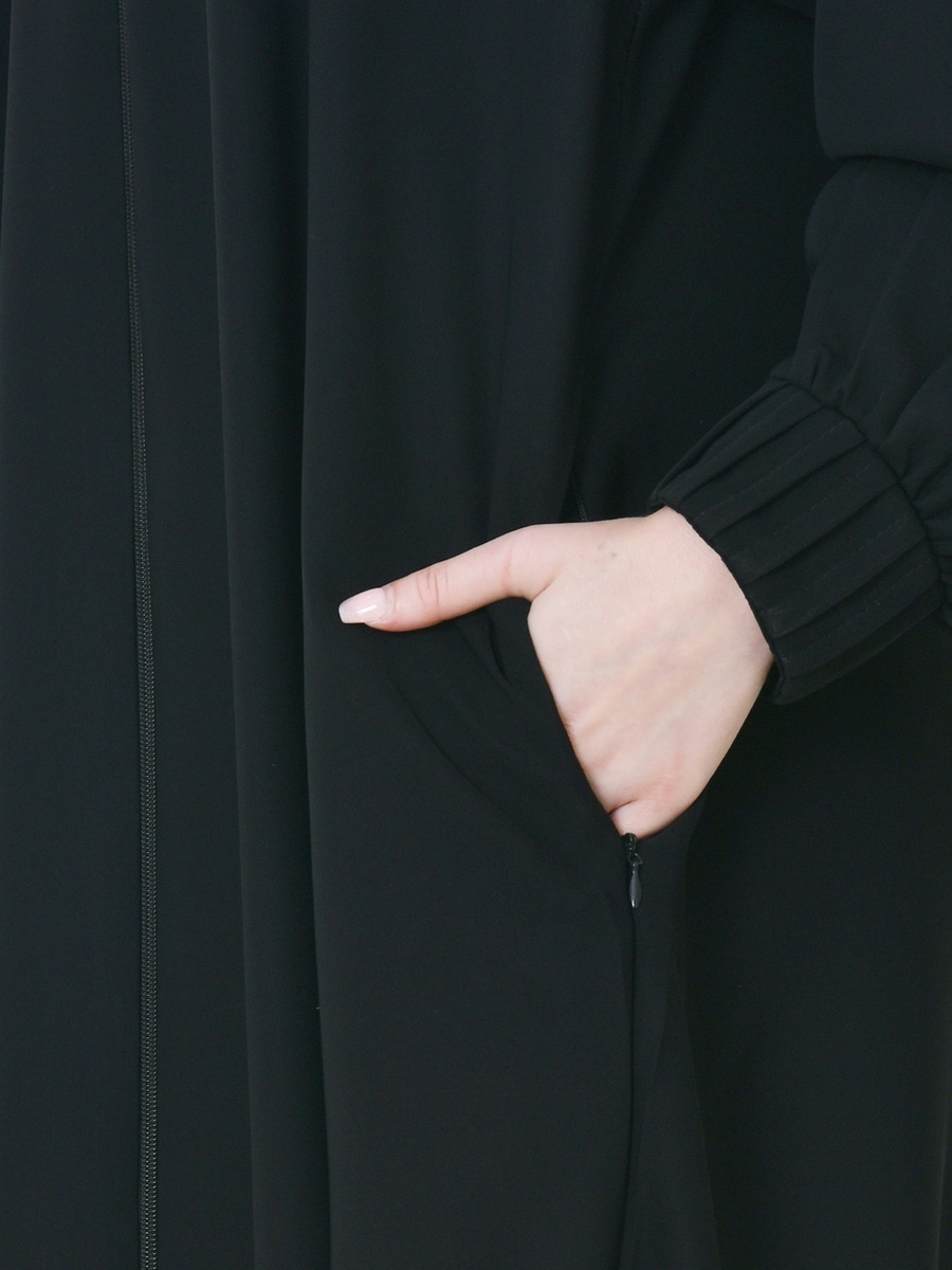 عباية سادة بسحاب مخفي وجيب