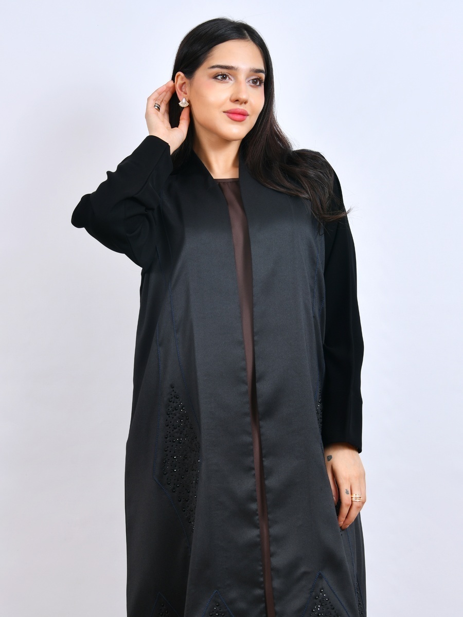 Embellished Front Open Abaya