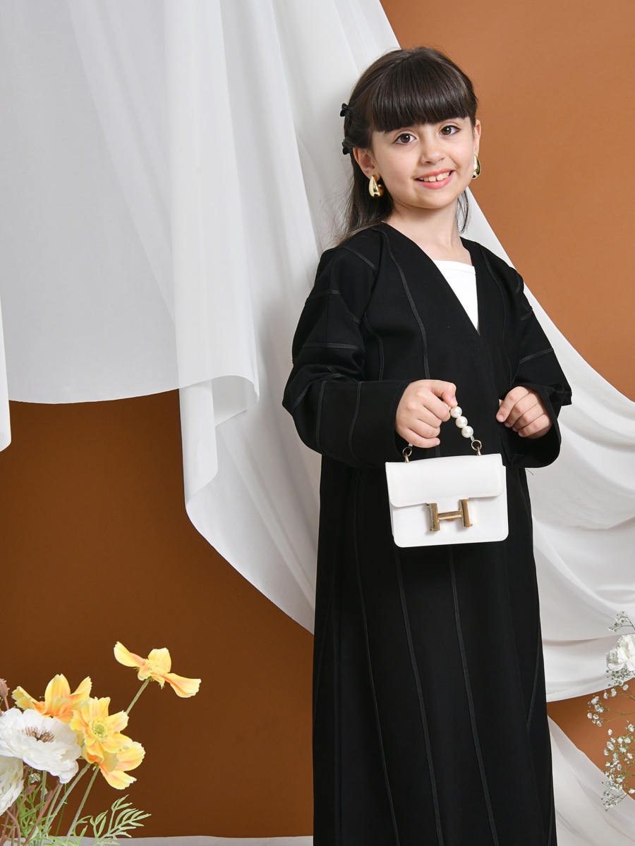 Girls Rital Abaya with Taping Detail