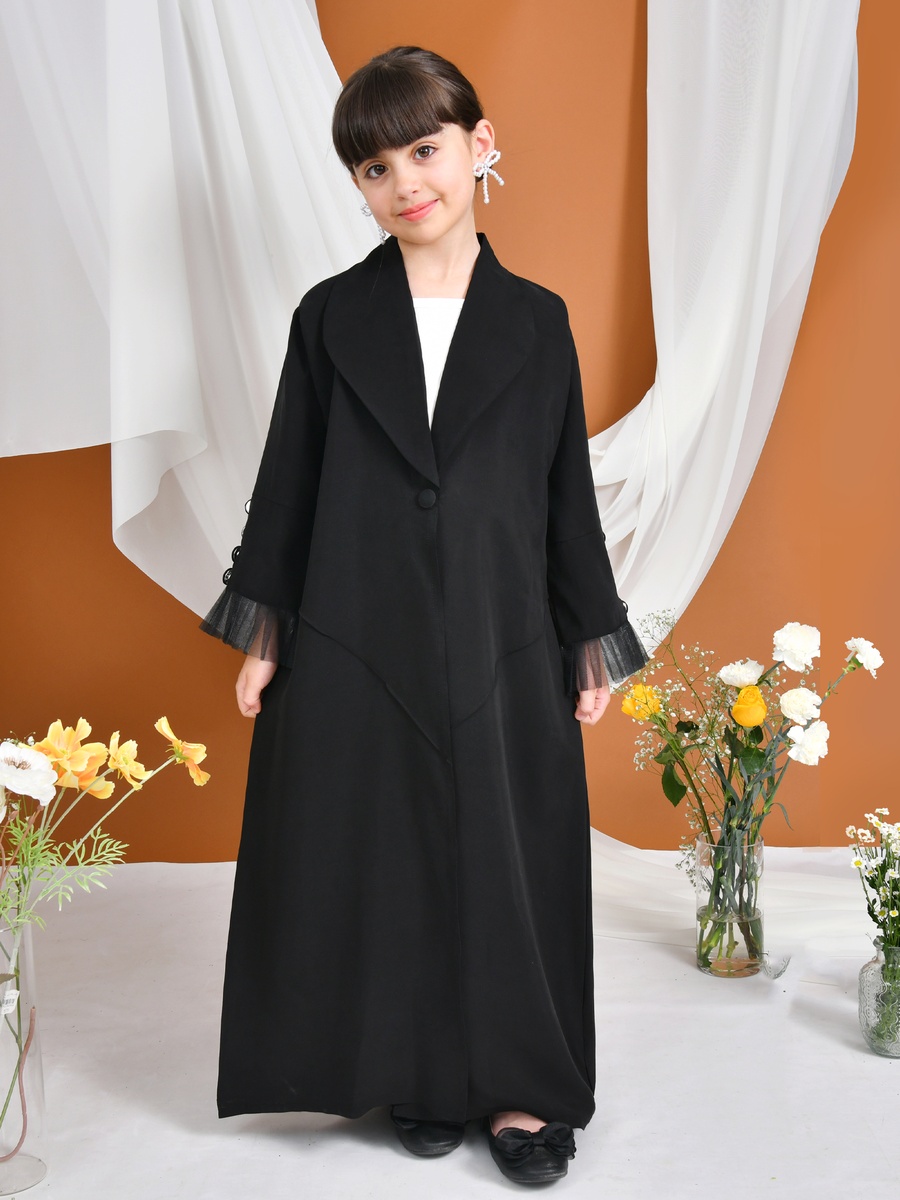 Girls Tulina Abaya with Chiffon Pleats