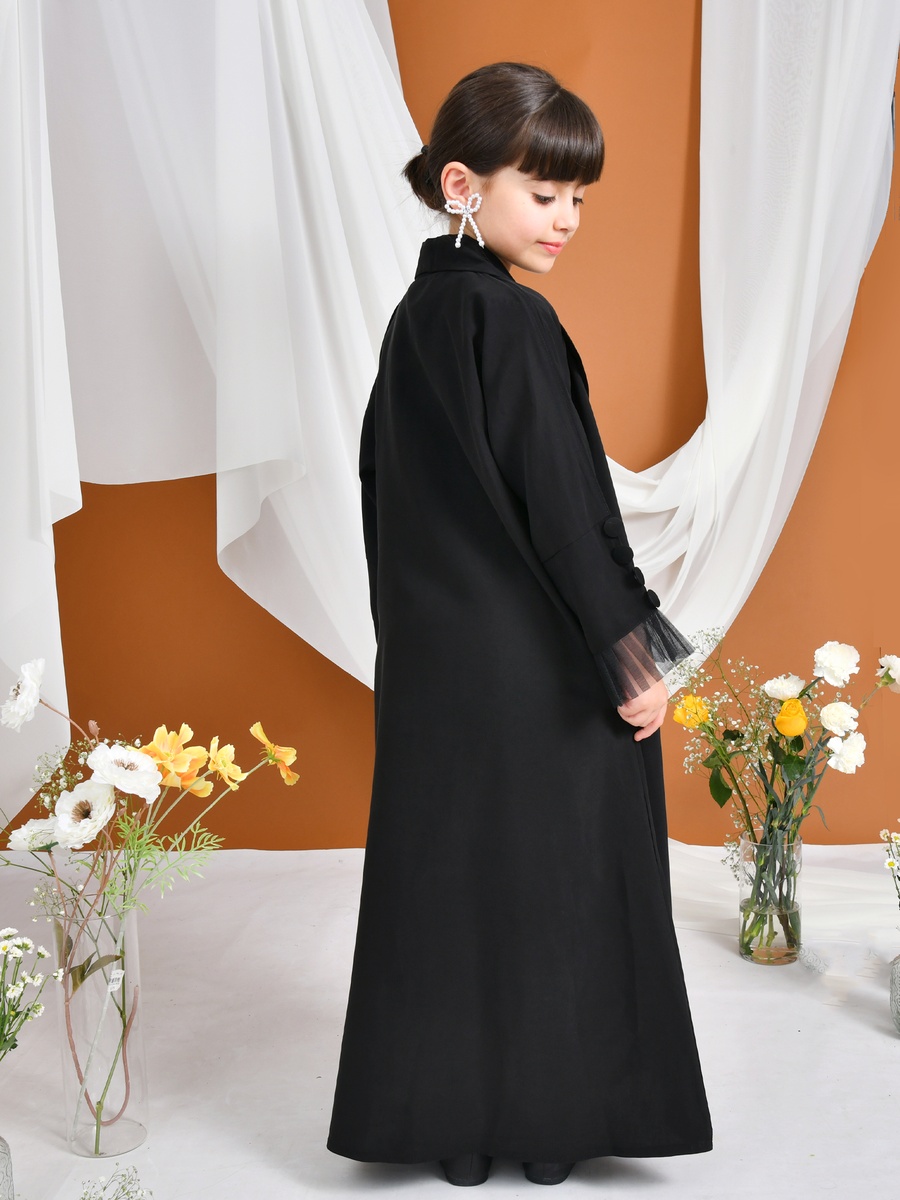 Girls Tulina Abaya with Chiffon Pleats