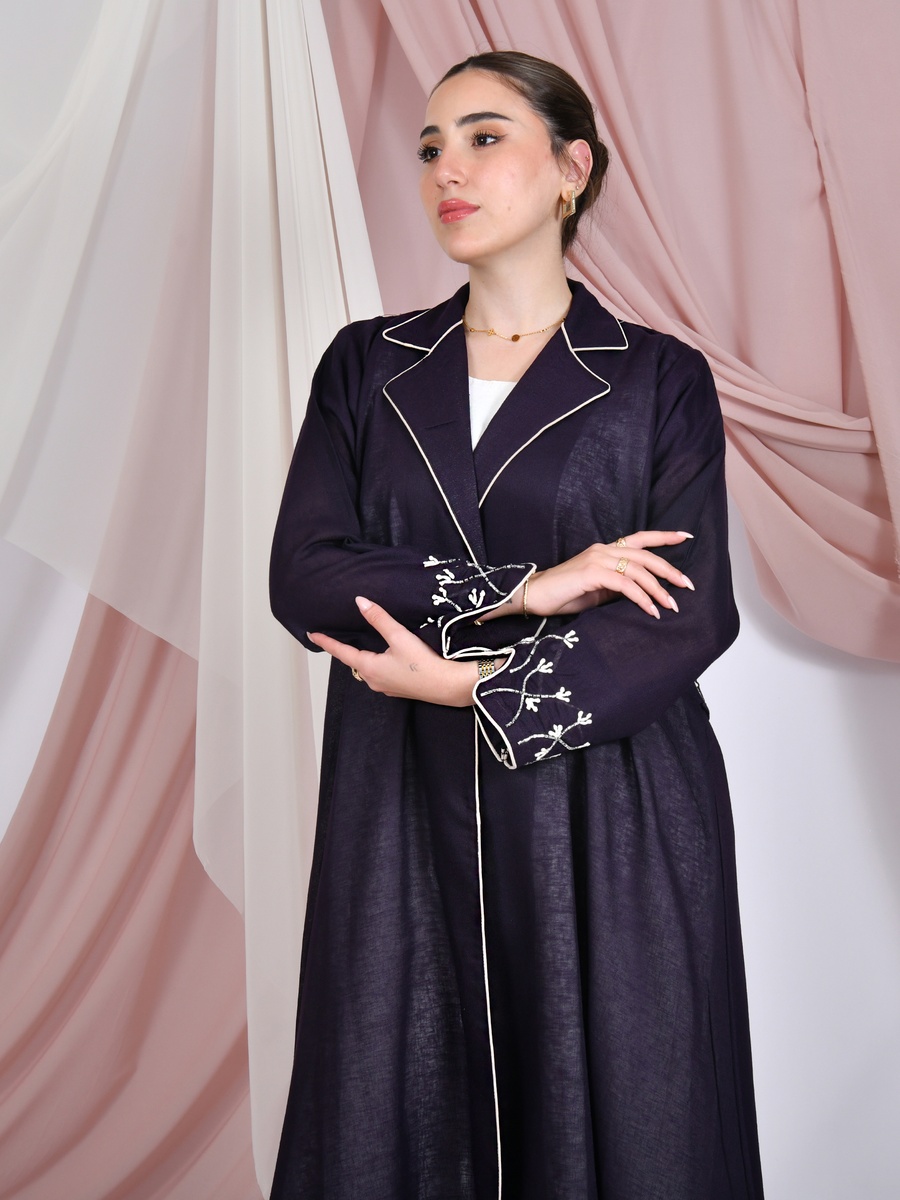 Purple Embellished Abaya