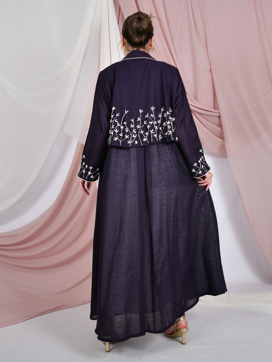 Purple Embellished Abaya