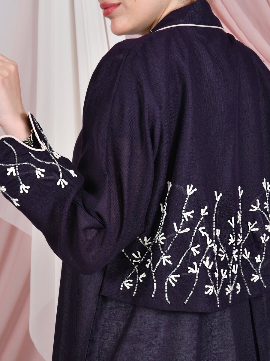 Purple Embellished Abaya