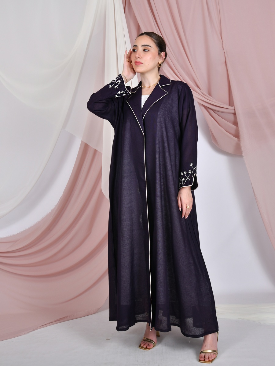 Purple Embellished Abaya