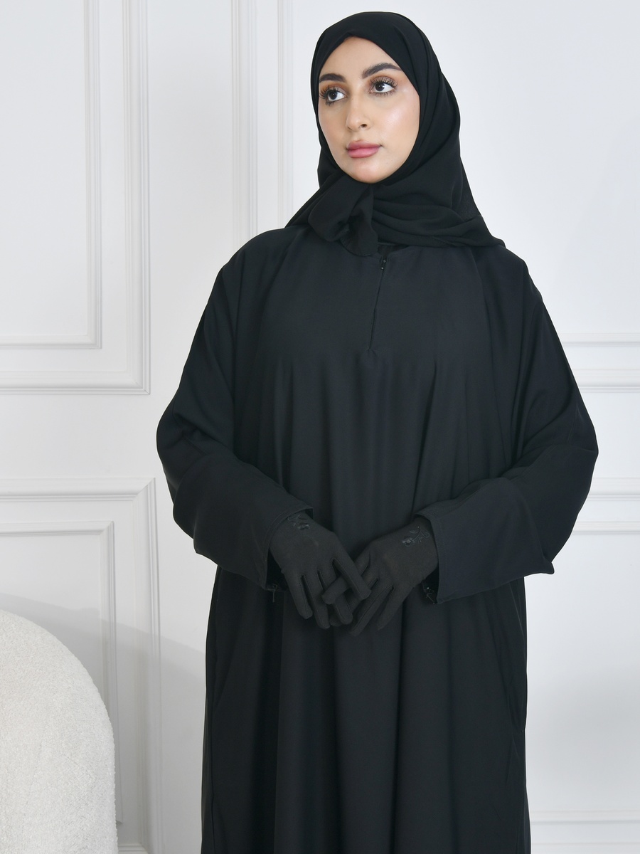 عباية سادة بسحاب مخفي