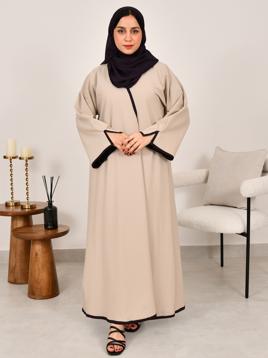 Reversible Abaya with Piping Detail