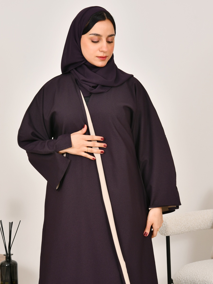 Reversible Abaya with Piping Detail