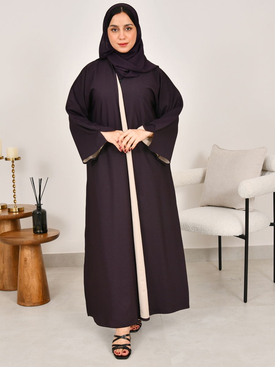 Reversible Abaya with Piping Detail