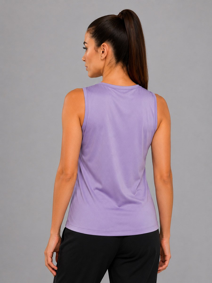 Lilac Solid Sleeveless Activewear Top