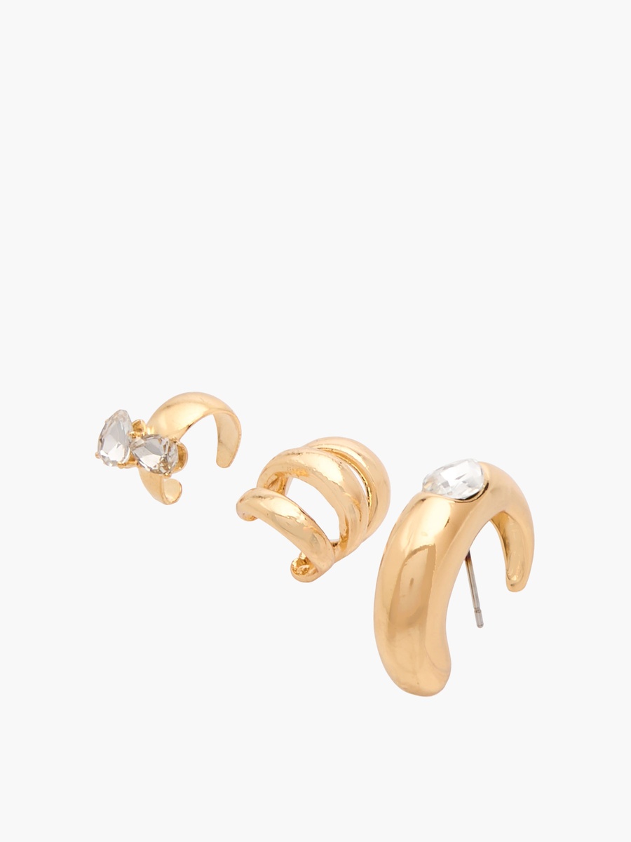 Pack of 3 Metallic Earrings with Pushback Closure