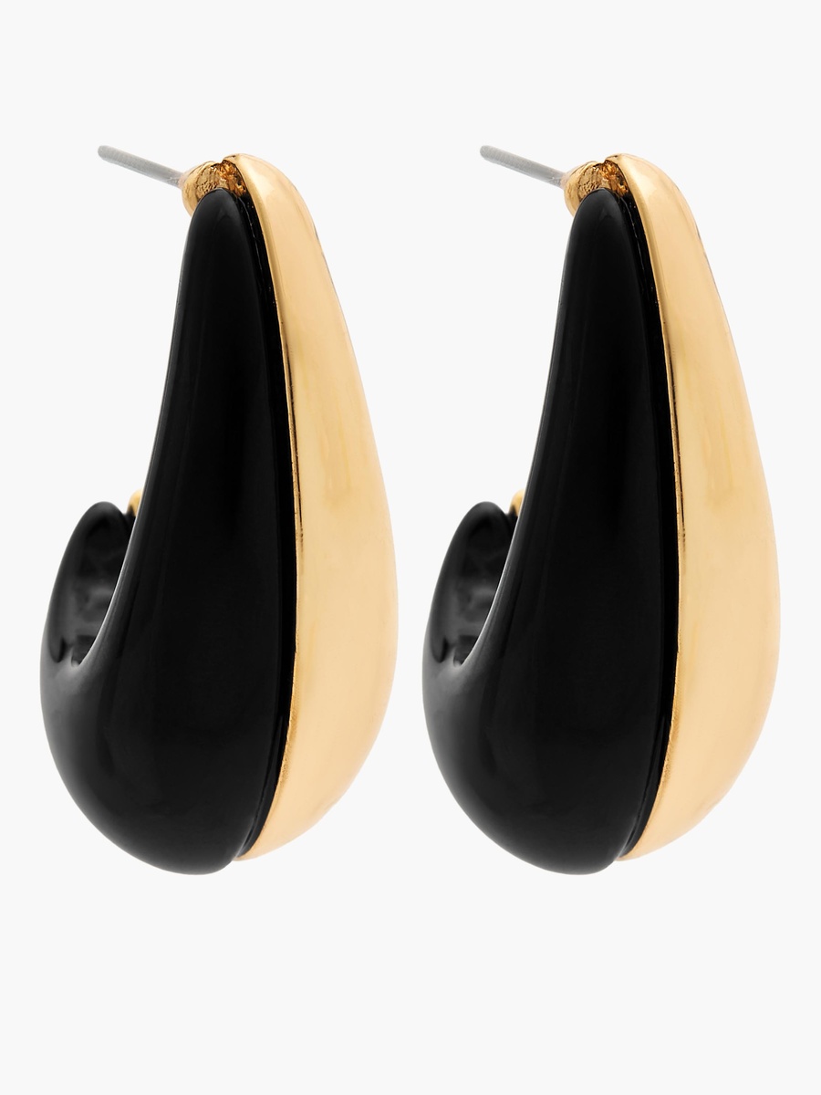 Metallic Hoop Earrings with Pushback Closure