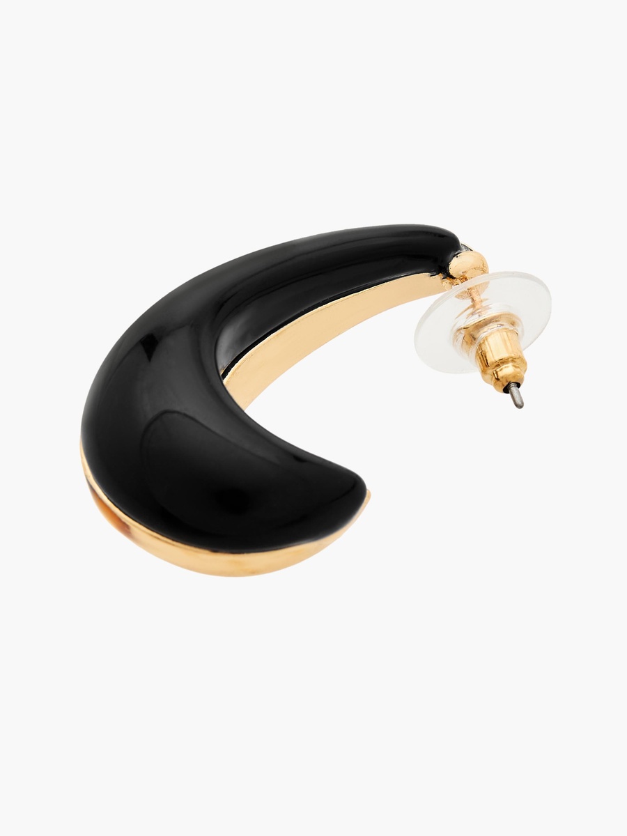 Metallic Hoop Earrings with Pushback Closure