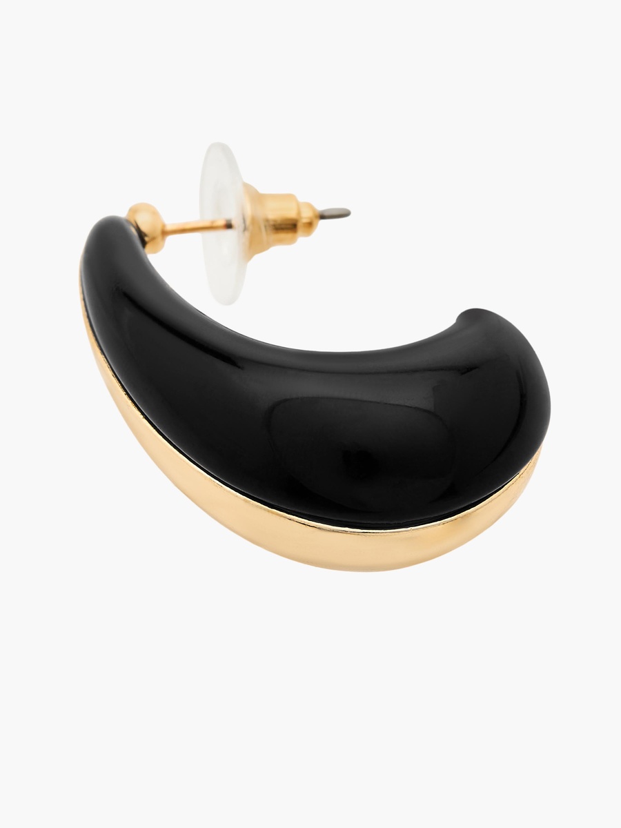 Metallic Hoop Earrings with Pushback Closure