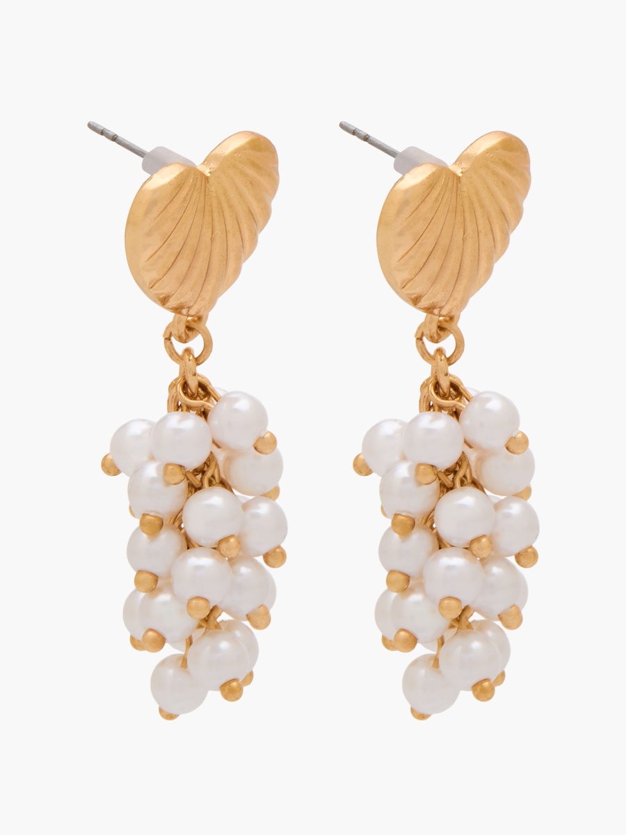 Pack of 2 Metal Pearl Embellished Drop Earrings with Pushback Closure