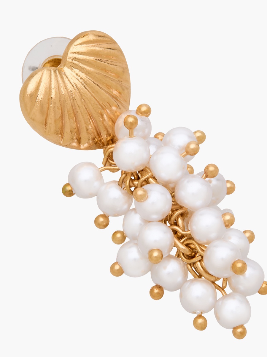 Pack of 2 Metal Pearl Embellished Drop Earrings with Pushback Closure