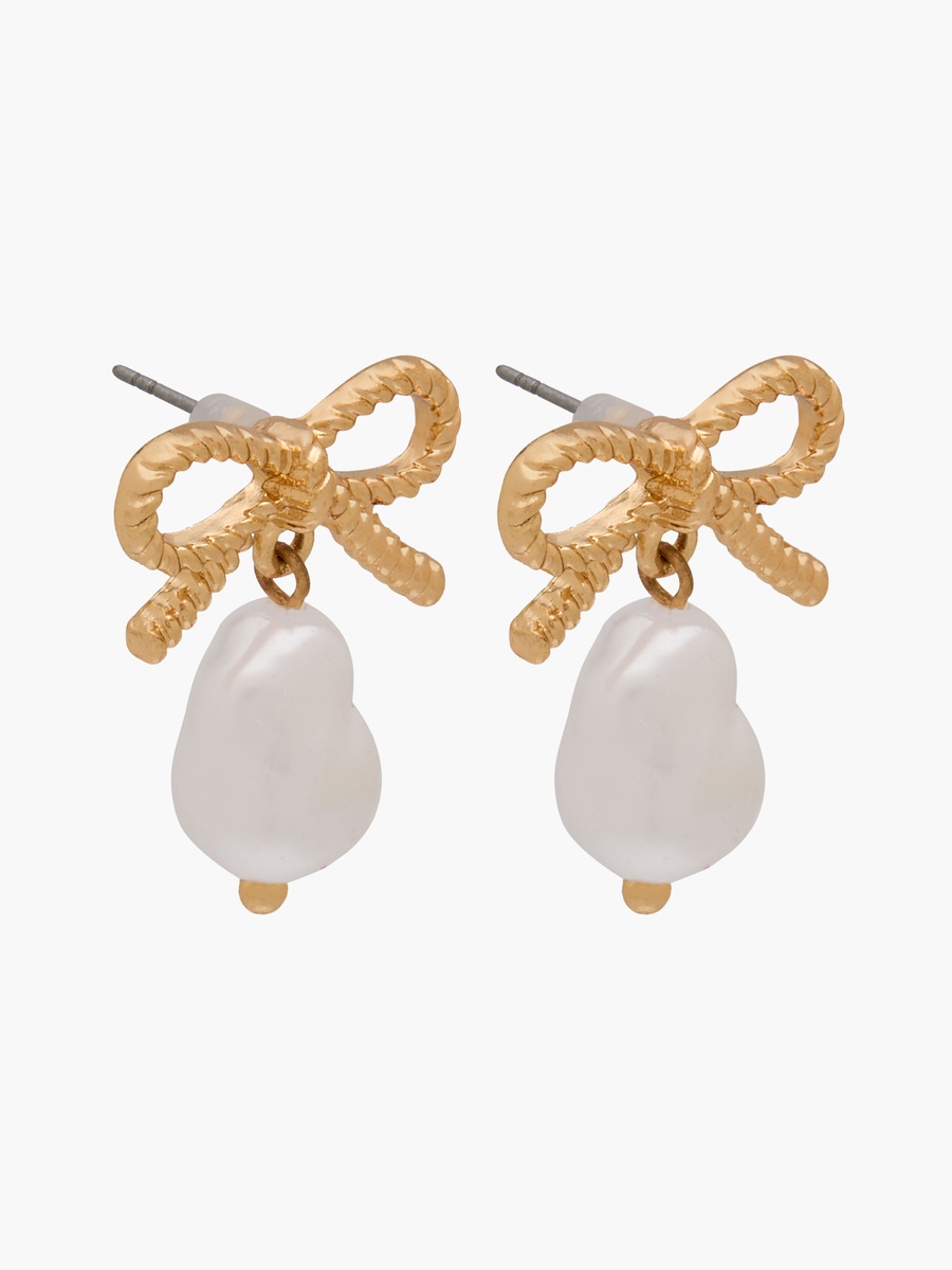 Pack of 2 Metallic Bow Shaped Earrings with Pushback Closure
