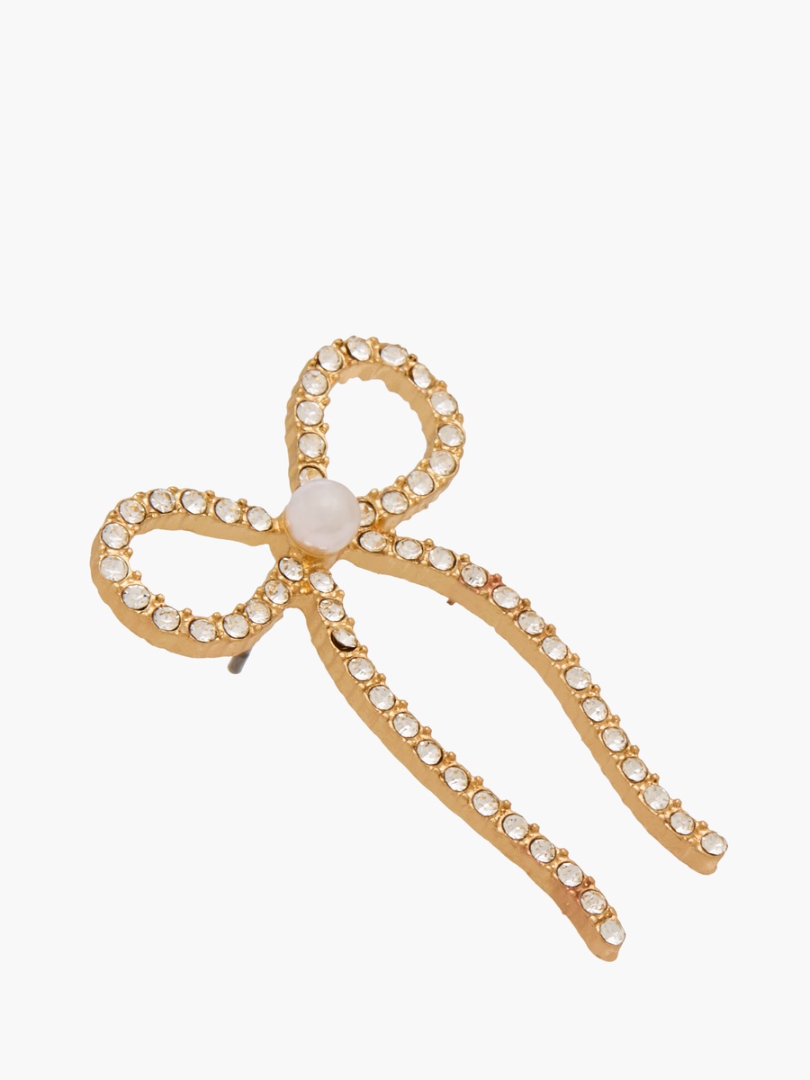 Pack of 2 Metallic Bow Shaped Earrings with Pushback Closure