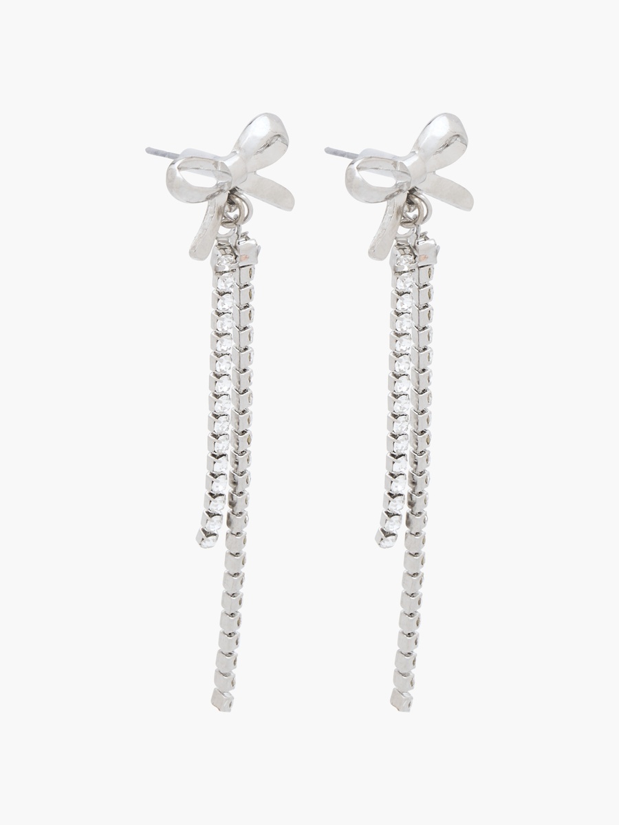 Pack of 2 Silver Tone Stone Embellished Earrings with Pushback Closure