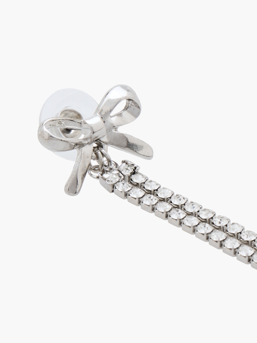 Pack of 2 Silver Tone Stone Embellished Earrings with Pushback Closure