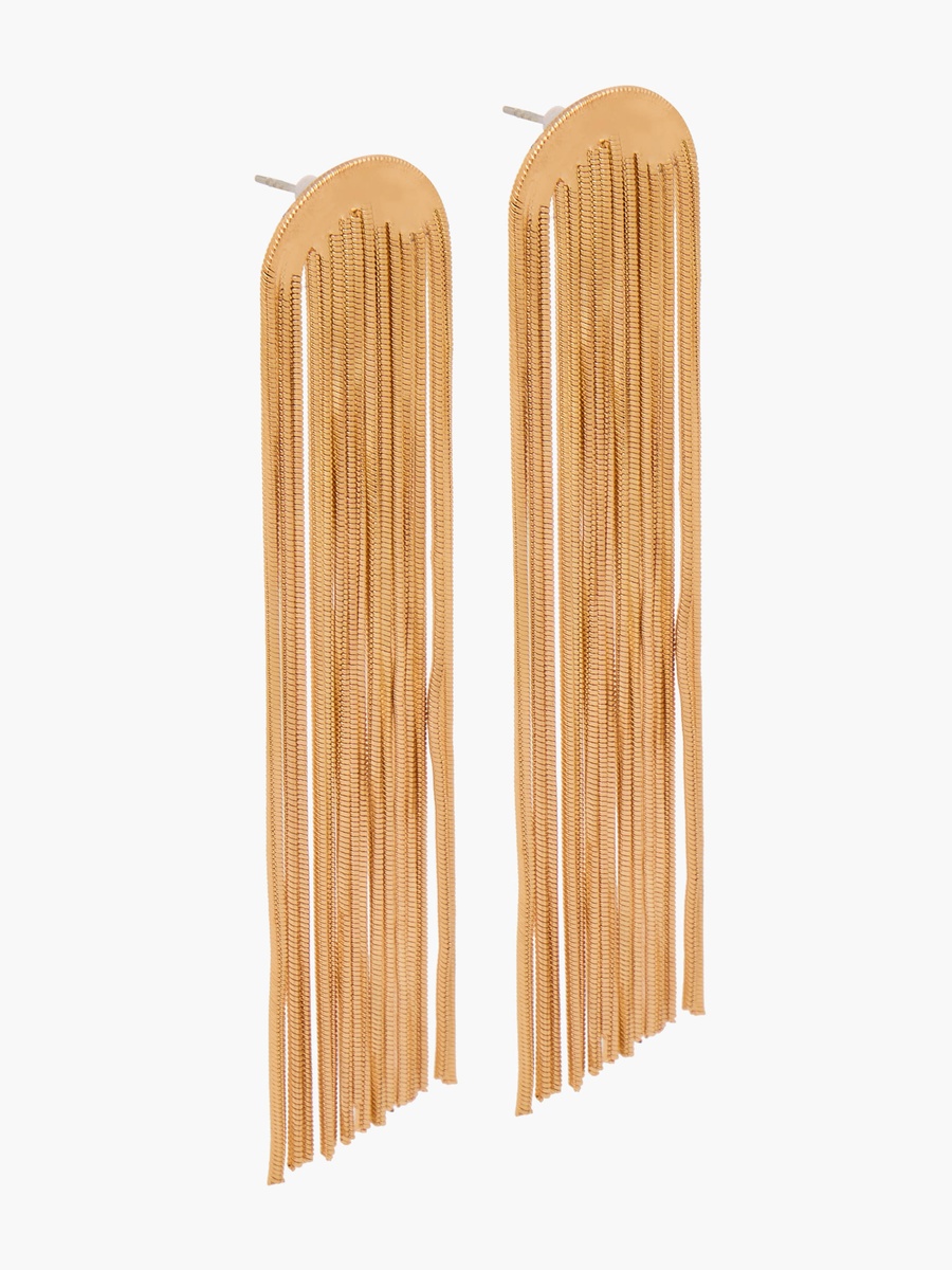 Gold Tone Dangling Earrings with Pushback Closure