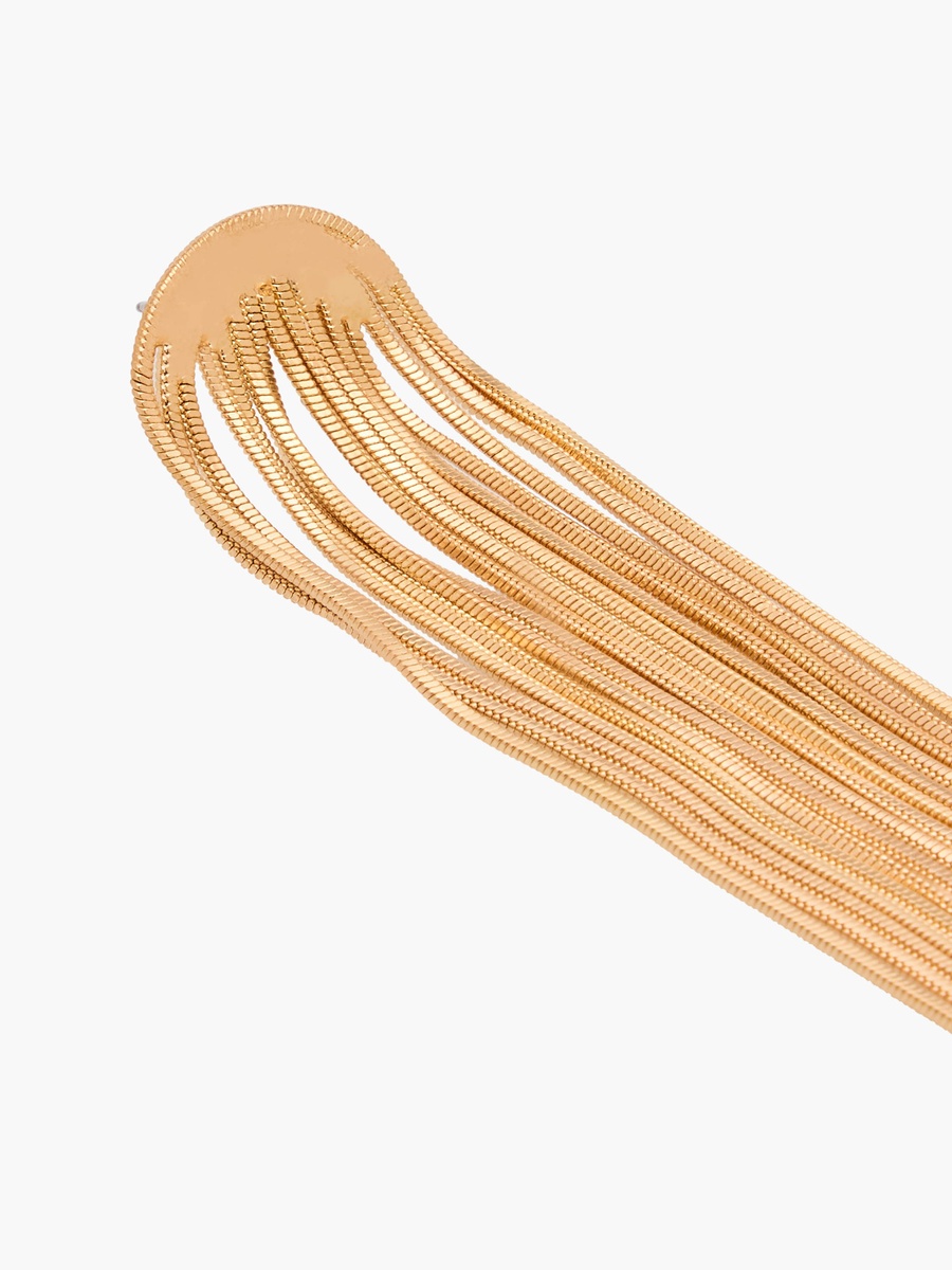 Gold Tone Dangling Earrings with Pushback Closure