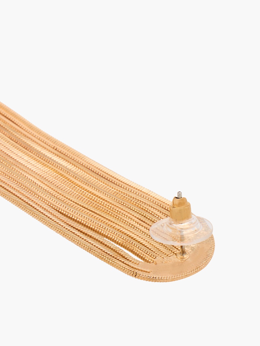 Gold Tone Dangling Earrings with Pushback Closure