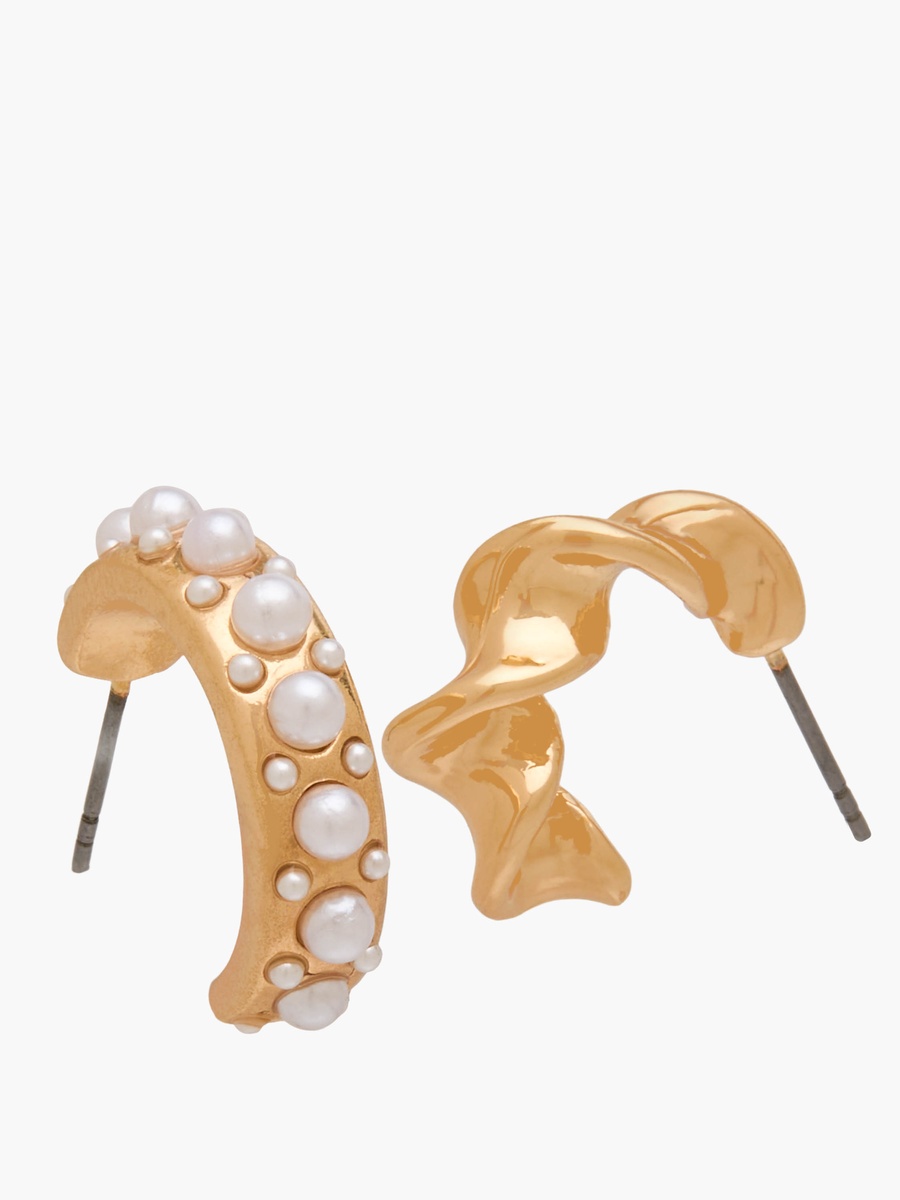 Pack of 6 Gold Tone Assorted Hoop Earrings with Pushback Closure