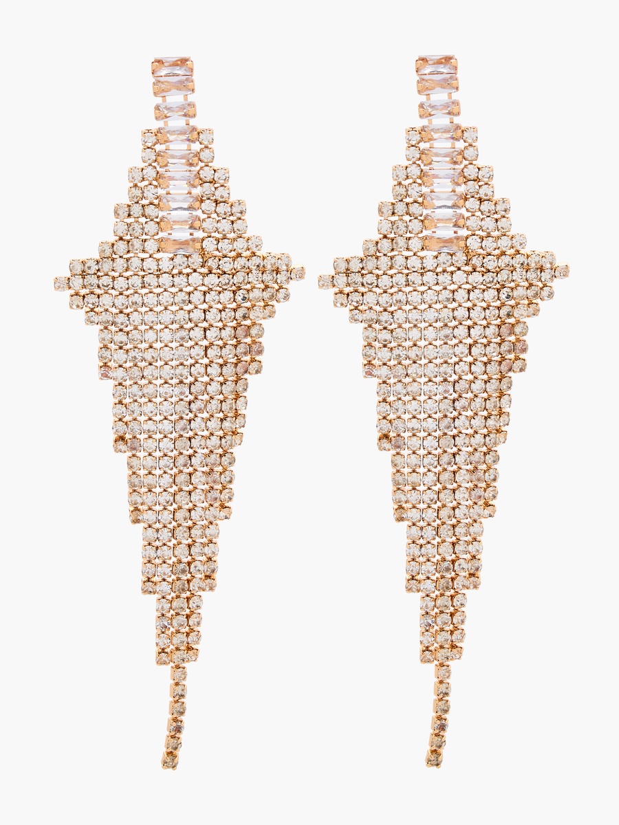 Stone Embellished Dangling Earrings with Pushback Closure