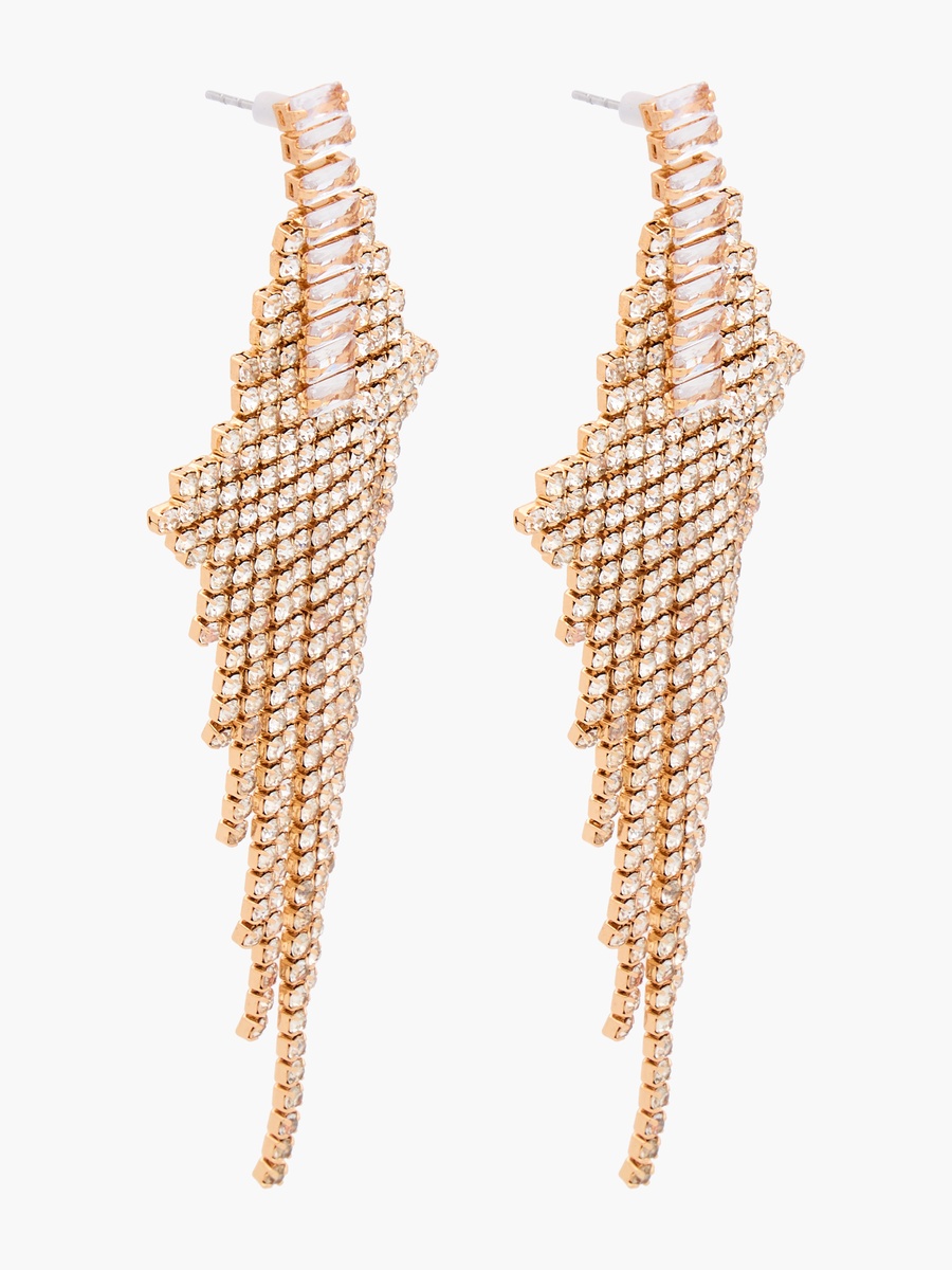 Stone Embellished Dangling Earrings with Pushback Closure