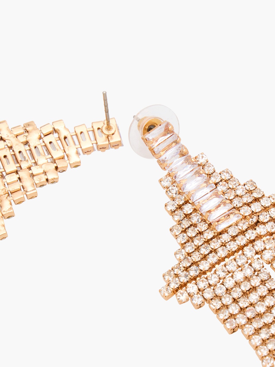 Stone Embellished Dangling Earrings with Pushback Closure