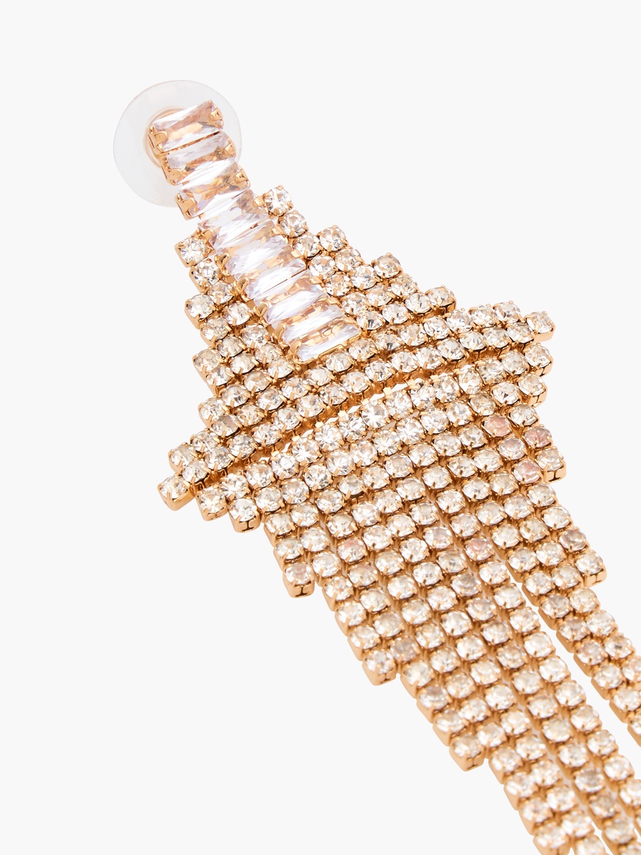 Stone Embellished Dangling Earrings with Pushback Closure