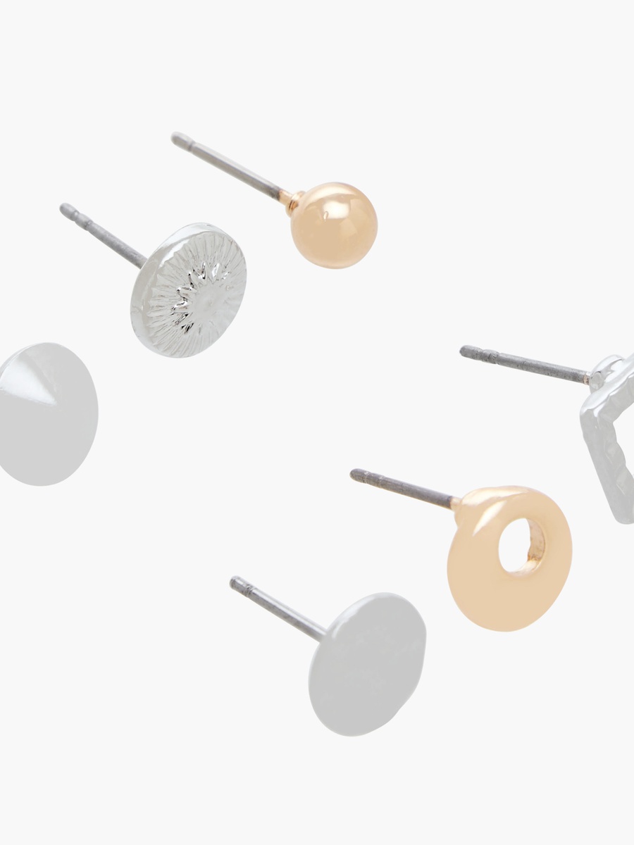 Pack of 6 Stud Earrings with Pushback Closure