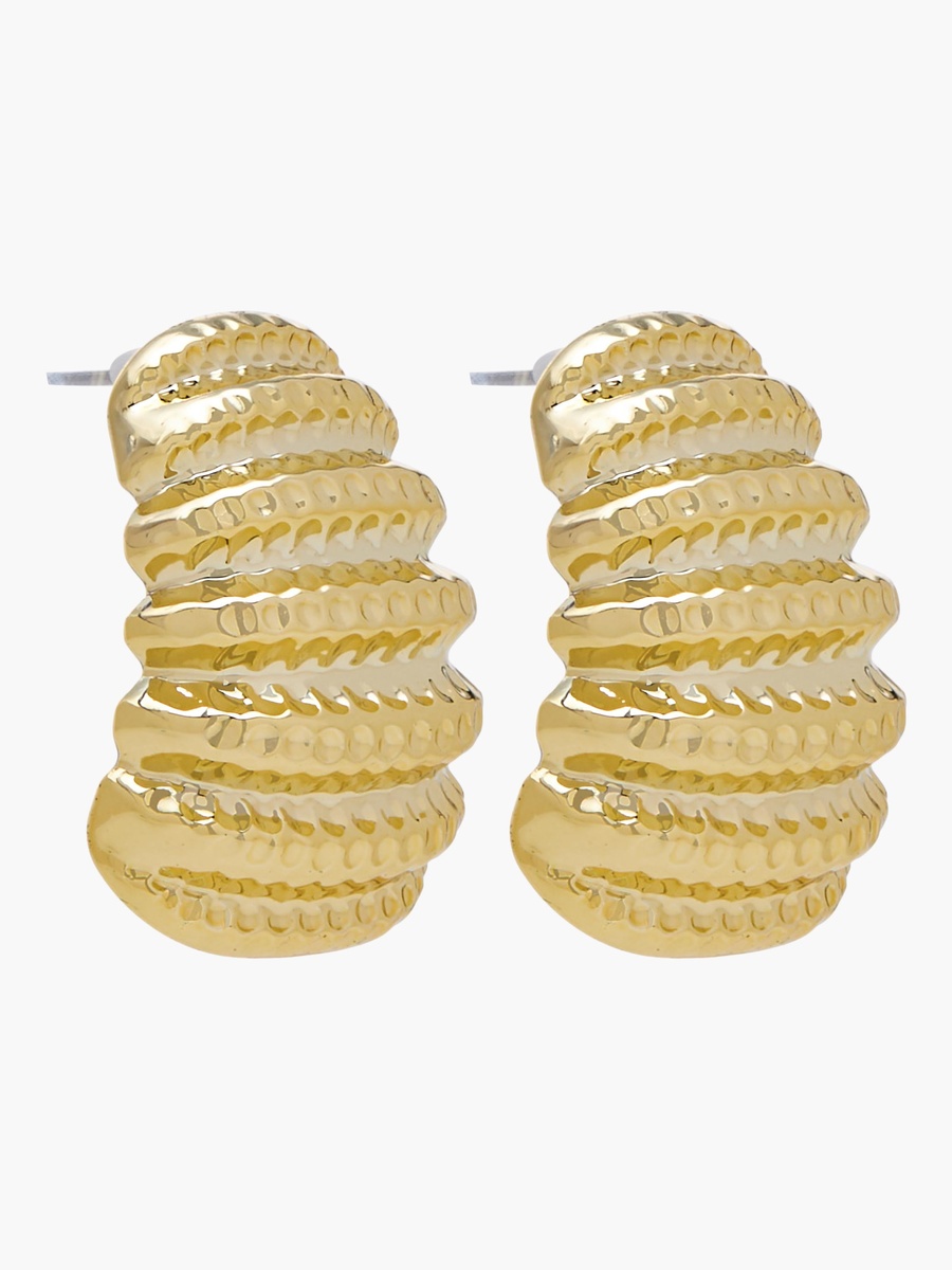Pack of 3 Gold Tone Assorted Hoop Earrings with Pushback Closure