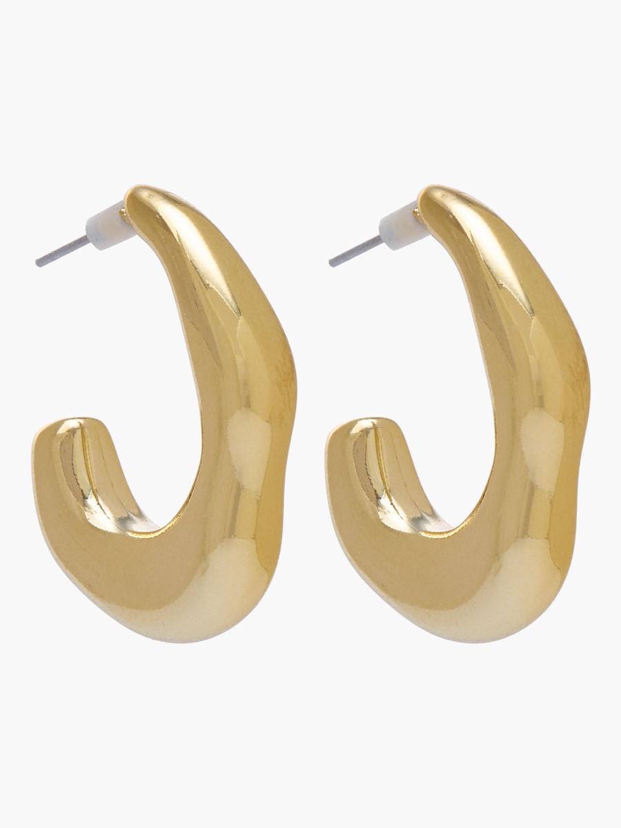 Pack of 3 Gold Tone Assorted Hoop Earrings with Pushback Closure