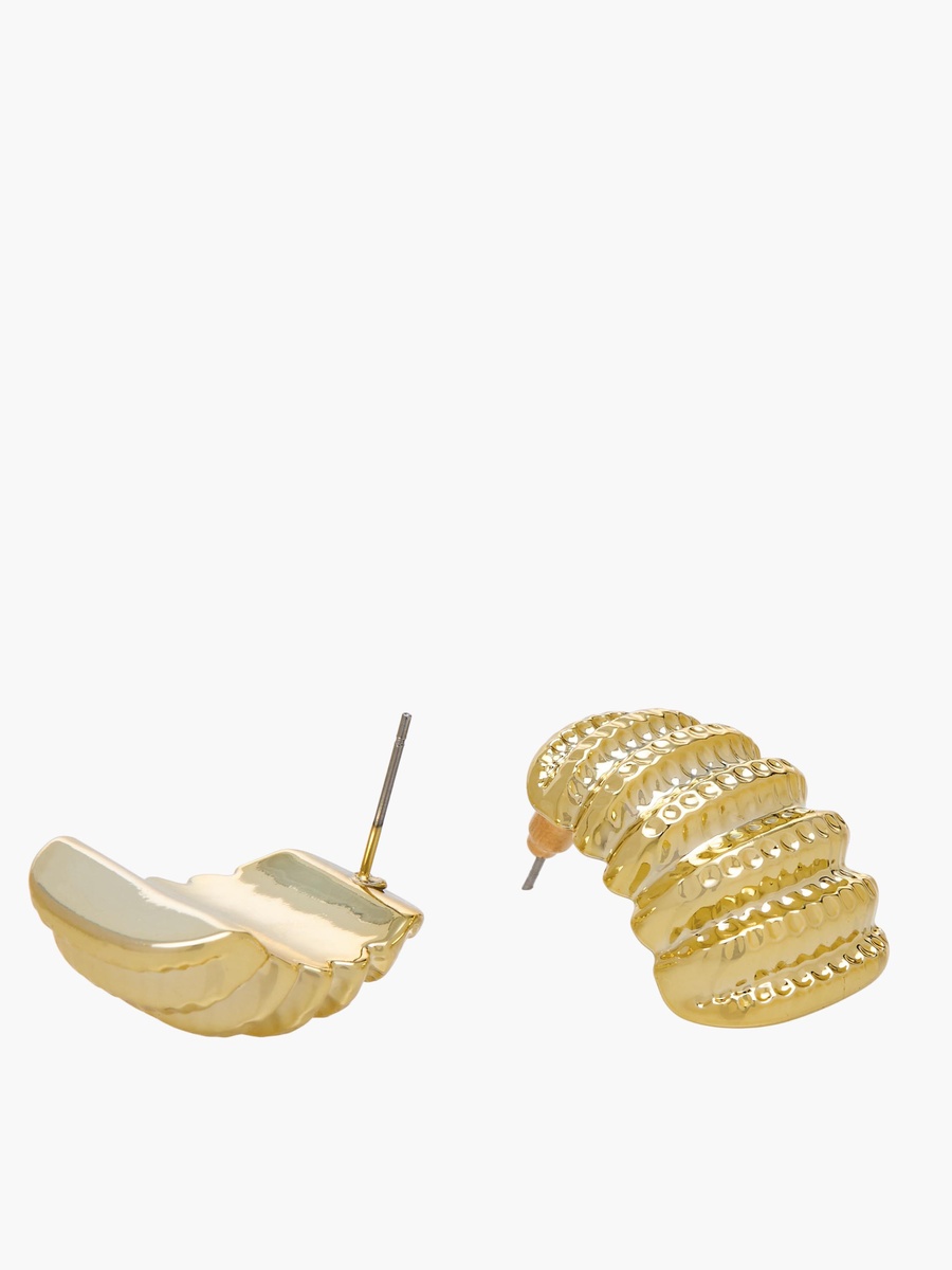 Pack of 3 Gold Tone Assorted Hoop Earrings with Pushback Closure