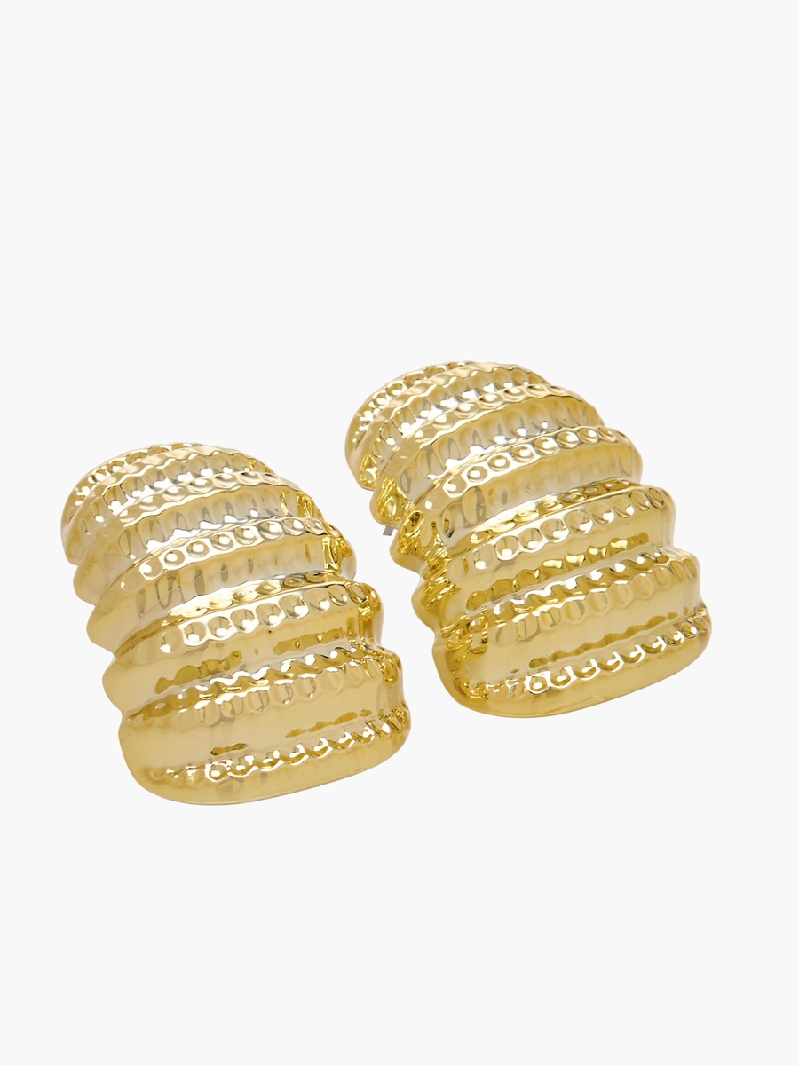 Pack of 3 Gold Tone Assorted Hoop Earrings with Pushback Closure