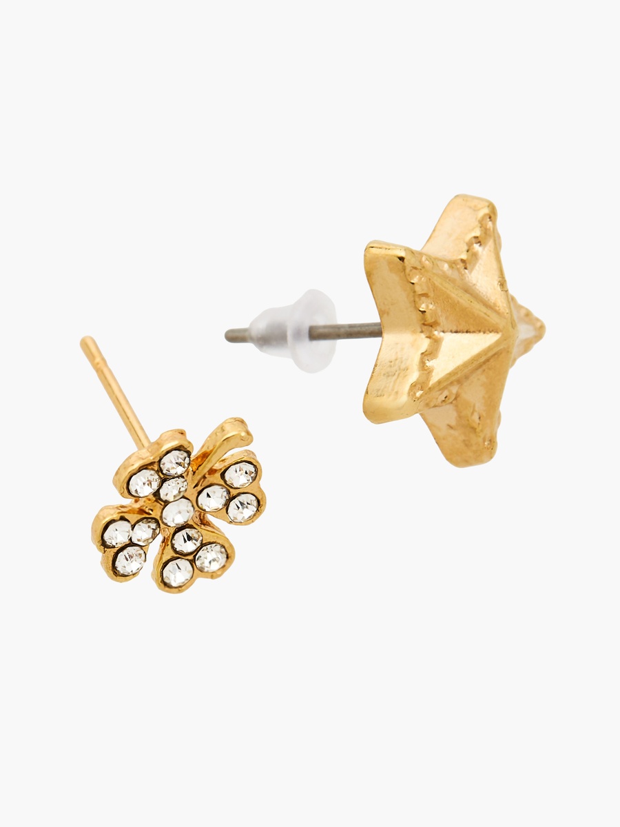 Pack of 20 Metallic Embellished Stud Earrings with Pushback Closure
