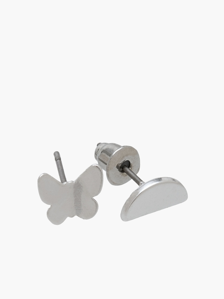 Pack of 12 Assorted Silver Tone Earrings with Pushback Closure
