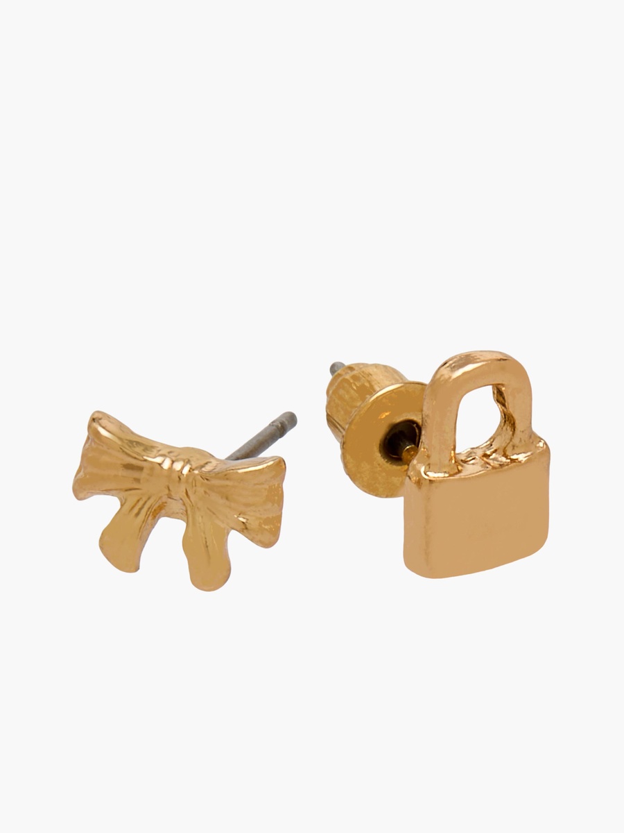 Pack of 12 Assorted Gold Tone Stud Earrings with Pushback Closure