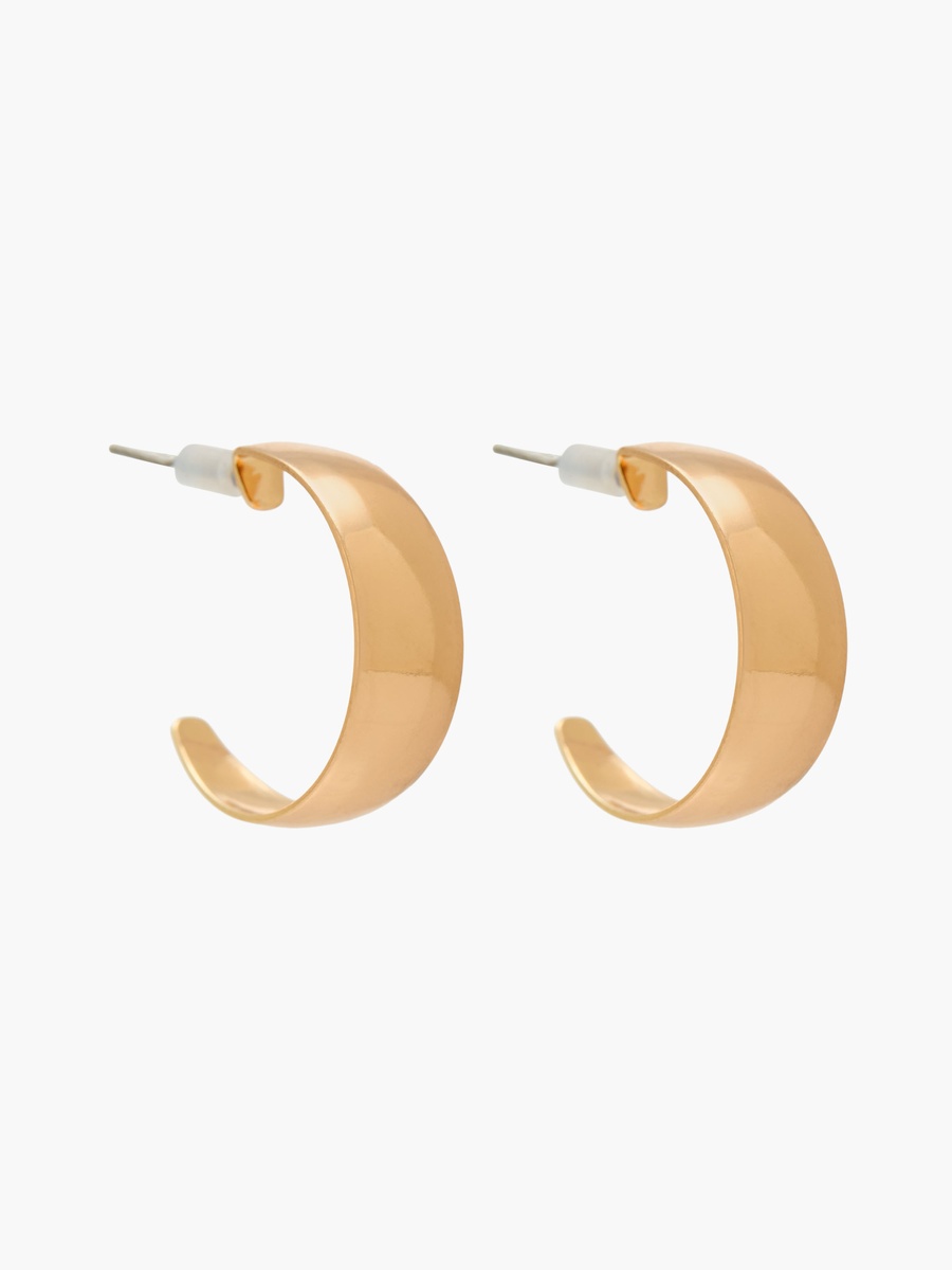 Pack of 3 Gold Tone Hoop Earrings with Pushback Closure