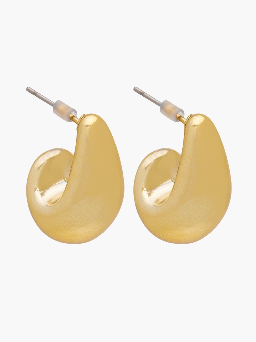 Pack of 3 Gold Tone Hoop Earrings with Pushback Closure